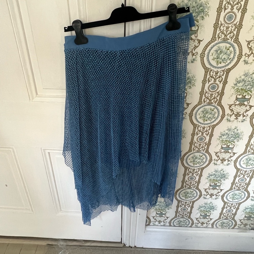 Like New!! Diane Von Furstenberg Asymmetrical Blue Skirt